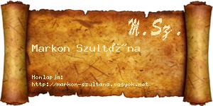Markon Szultána névjegykártya